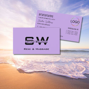 Carte De Visite Lilac classique avec Monogramme et Logo Lumière vi