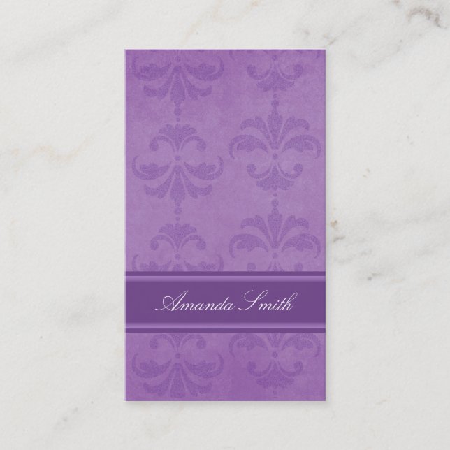 Carte De Visite Lilac Damask (Devant)