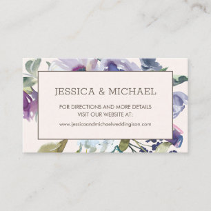Carte De Visite Lilac Dusty Blue Floral Boho Site Mariage