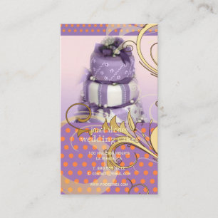 Carte De Visite Lilac/lavande Mariage Gâteau/boulangerie/pâtisseri