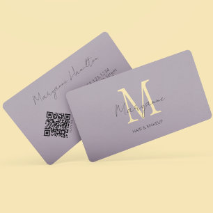 Carte De Visite Lilac Monogramme Code QR