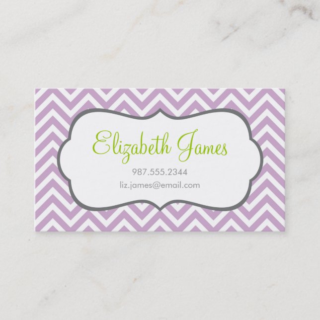 Carte De Visite Lilac Purple Chevron (Devant)