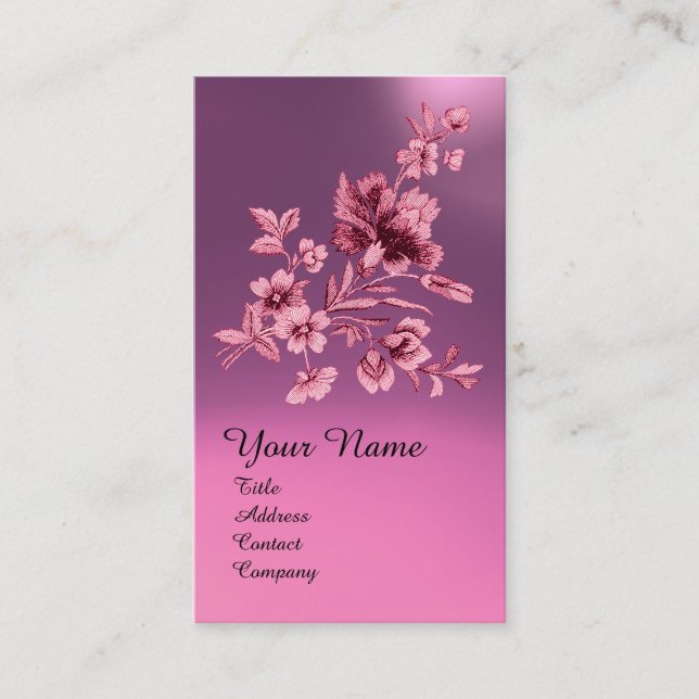 CARTE DE VISITE LILAC PURPLE FLEURS BOUQUET ET MONOGRAMME DE CARNA (Devant)