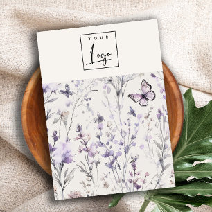Carte De Visite Lilac Purple Floral Logo Vierge Porte-Bijoux