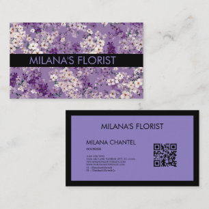Carte De Visite Lilas Daisy Fleur Moderne Tendance Fleuriste 