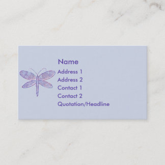 Carte de visite lilas de libellule de KRW