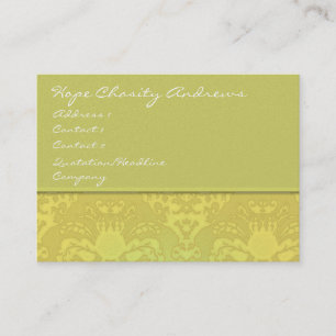 Carte De Visite Lime et or Damask Floral -