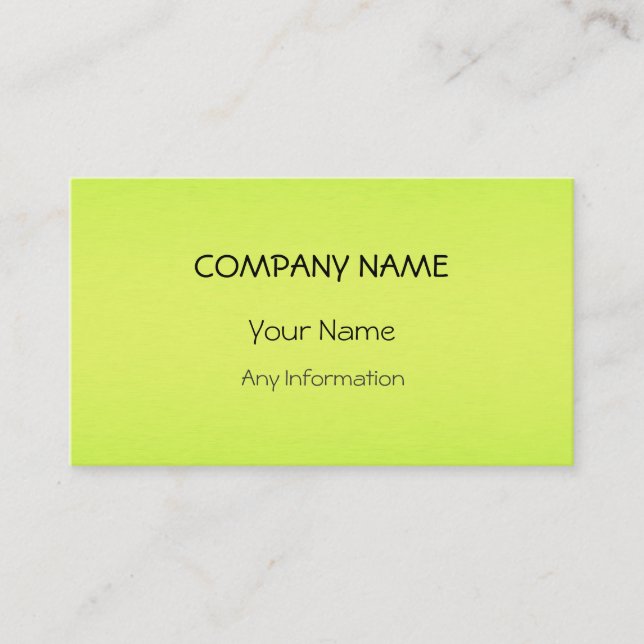 Carte De Visite Lime Green Art Abstrait (Devant)