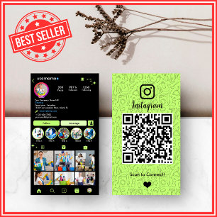 Carte De Visite Lime Green Entretien Instagram Réseaux Sociaux