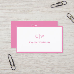Carte De Visite Limite rose 2 bordures