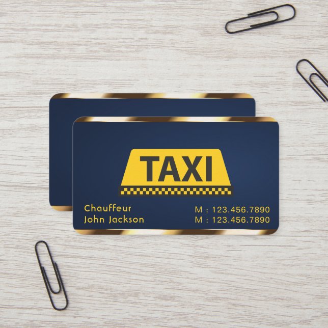 Carte De Visite Limo & Taxi Driver Modern City Professional Car  (Devant/Arrière en situation)