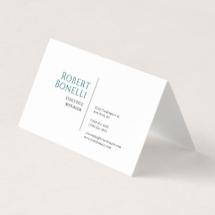 Carte De Visite Lin minimaliste bleu et blanc moderne de qualité s