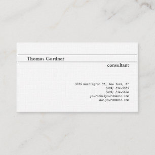 Carte De Visite Lin minimaliste Plat Créatif Moderne