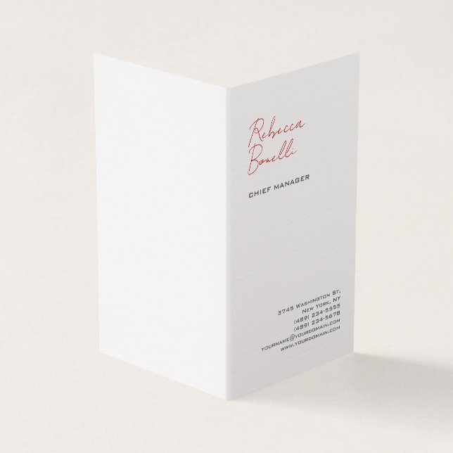 Carte De Visite Lin Moderne Minimaliste Professionnel Calligraphie (Extérieur)