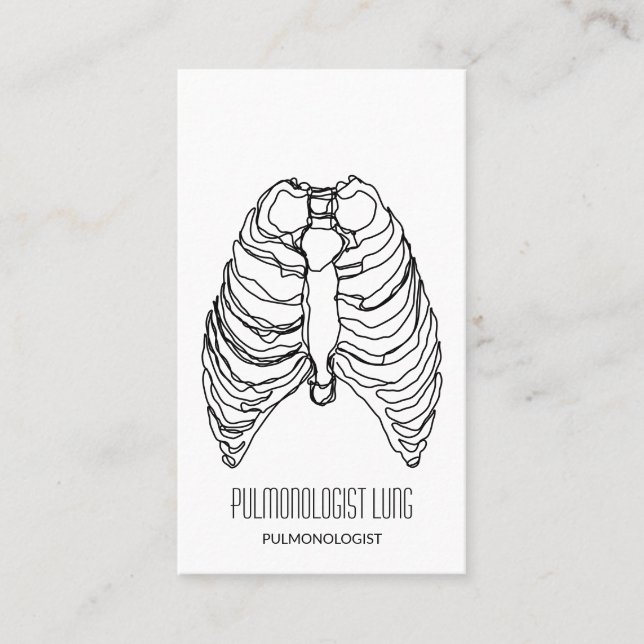 Carte De Visite Line Lung pulmonologue docteur (Devant)