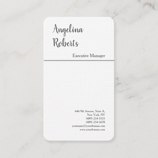 Carte De Visite Linéaire tendance écriture professionnel simple mi (Devant)