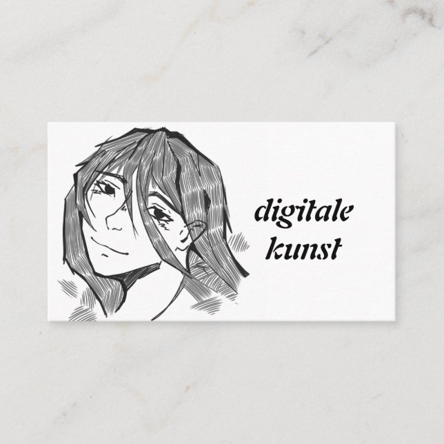 Carte de visite linéart girl (Devant)