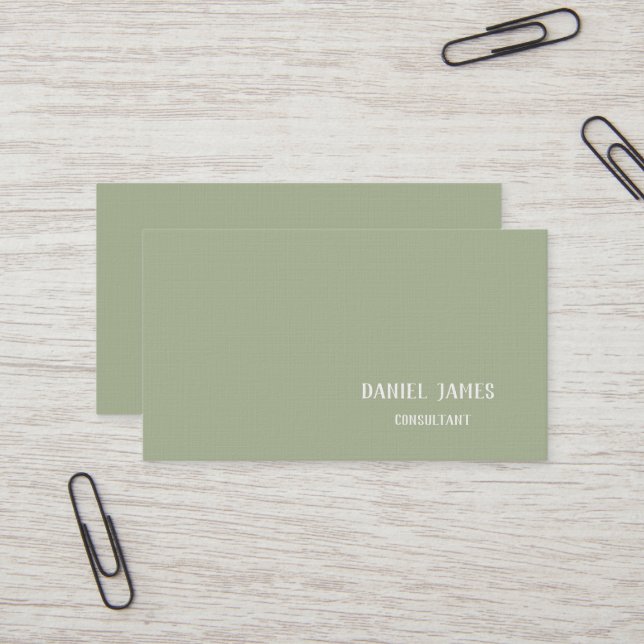 Carte De Visite Linen Custom Business Card (Devant/Arrière en situation)