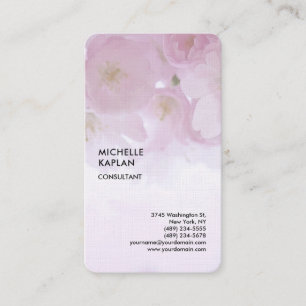 Carte De Visite Linen Floral Professionnel Exclusif Feminine