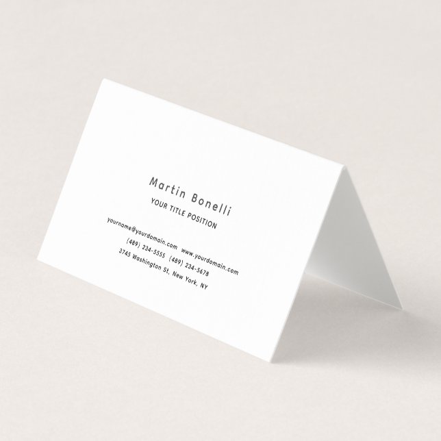 Carte De Visite Linen Unique Classical Simple Black White (Devant)