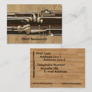 Carte De Visite L'information de contact de Bassoonist