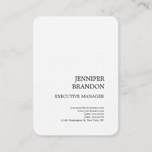 Carte De Visite Linge blanc noir minimaliste moderne Plaque