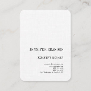 Carte De Visite Linge blanc noir minimaliste moderne Plaque