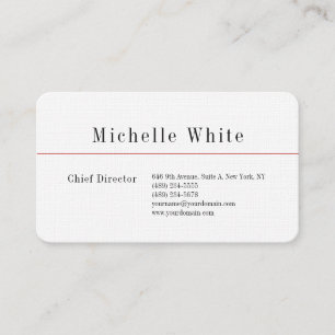 Carte De Visite Linge clair élégant blanc professionnel moderne