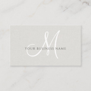 Carte De Visite Linge de lit simple Monogramme minimal