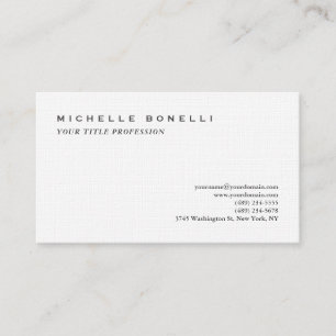 Carte De Visite Linge de Luxe Classique Simple Professionnel