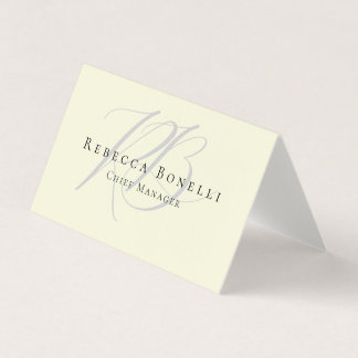 Carte De Visite Linge de luxe exclusif monogramme beige unique