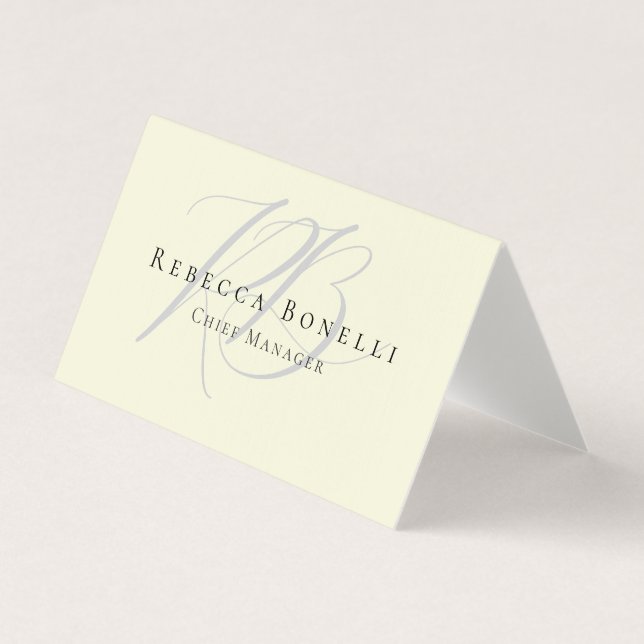 Carte De Visite Linge de luxe exclusif monogramme beige unique (Devant)