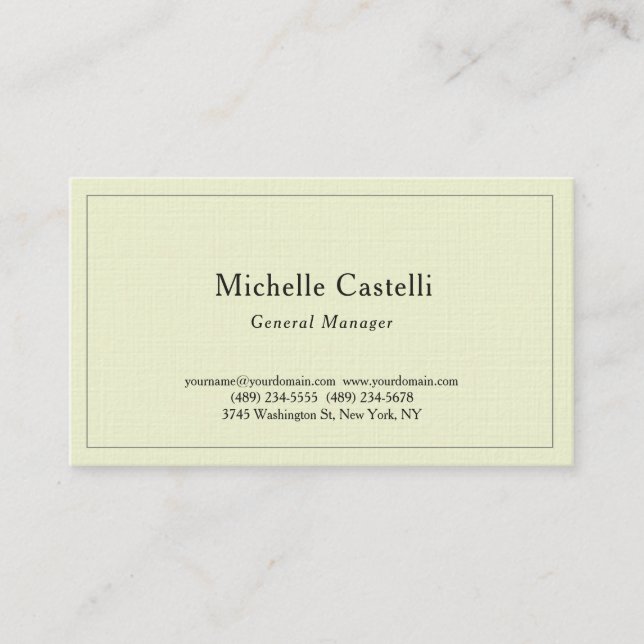 Carte De Visite Linge de qualité premium professionnel unique clas (Devant)