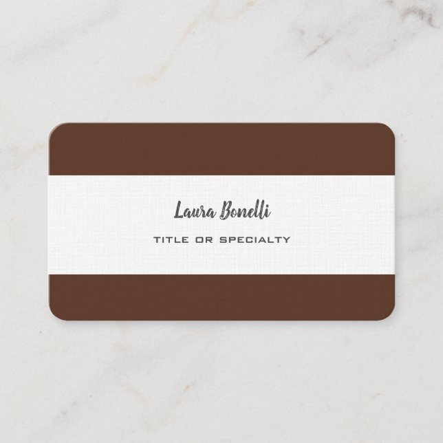 Carte De Visite Linge de qualité professionnelle Brown blanc moder (Devant)