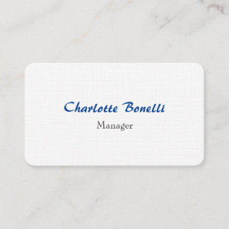 Carte De Visite Linge de qualité supérieure minimaliste bleu profe