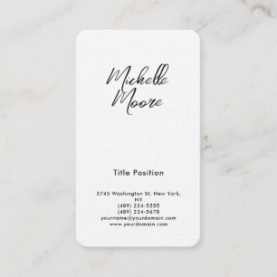 Carte De Visite Linge de qualité supérieure noir et blanc minimali