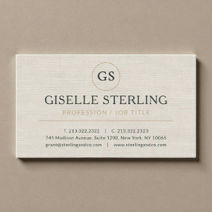 Carte De Visite Linge d'Or Luxe Minimaliste Professionnel