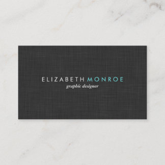 Carte De Visite Linge gris charbon Texture Sleek Simple