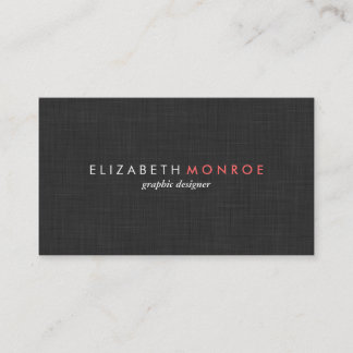 Carte De Visite Linge gris charbon Texture Sleek Simple