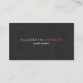 Carte De Visite Linge gris charbon Texture Sleek Simple