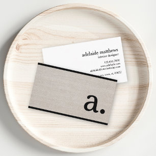 Carte De Visite Linge moderne professionnel look Monogramme initia