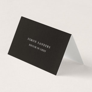 Carte De Visite Linge plat unique minimaliste Noir fumé