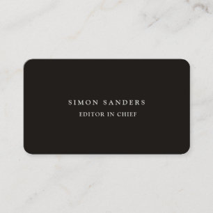 Carte De Visite Linge plat unique minimaliste Noir fumé