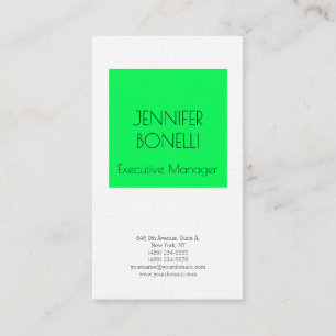 Carte De Visite Linge professionnel minimaliste moderne vert blanc