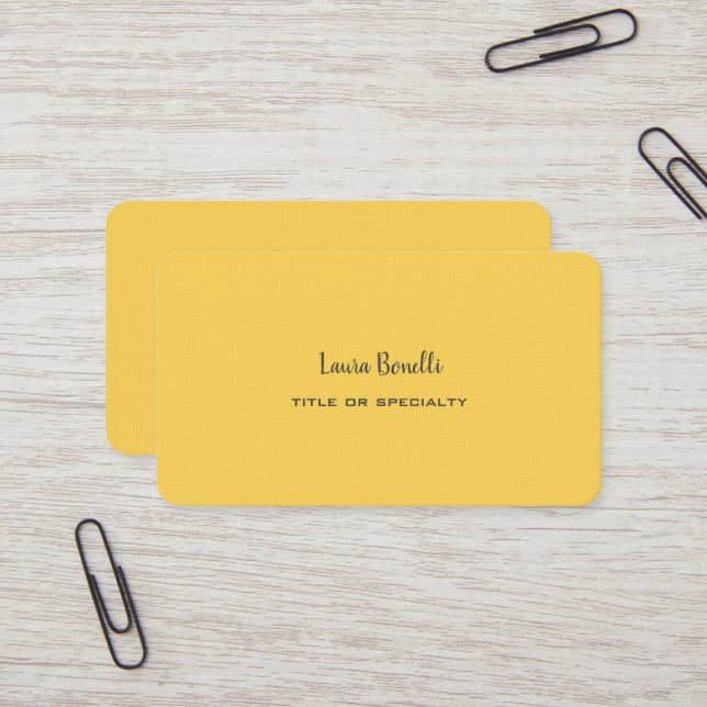 Carte De Visite Linge professionnel moderne Jaune (Devant/Arrière en situation)