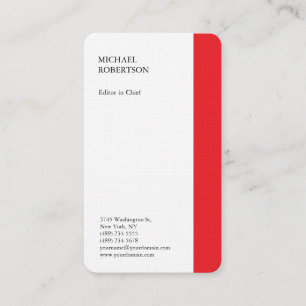 Carte De Visite Linge Rouge blanc minimaliste Professionnel Plain