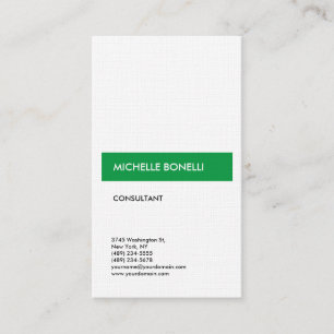 Carte De Visite Linge Simple Plaque Moderne Minimaliste Vert Blanc