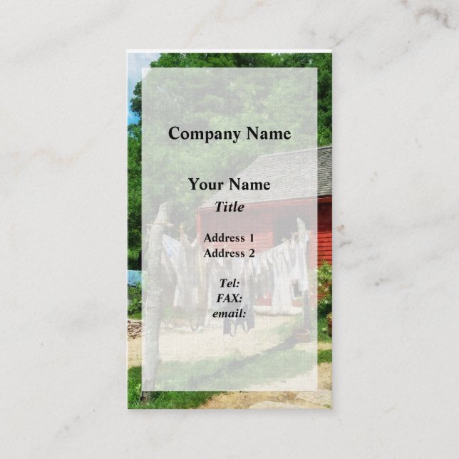 Carte De Visite Linge Suspendu à la Corde (Devant)