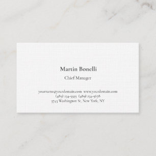 Carte De Visite Linge Unique Classique Simple Blanc