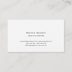 Carte De Visite Linge Unique Classique Simple Noir Blanc